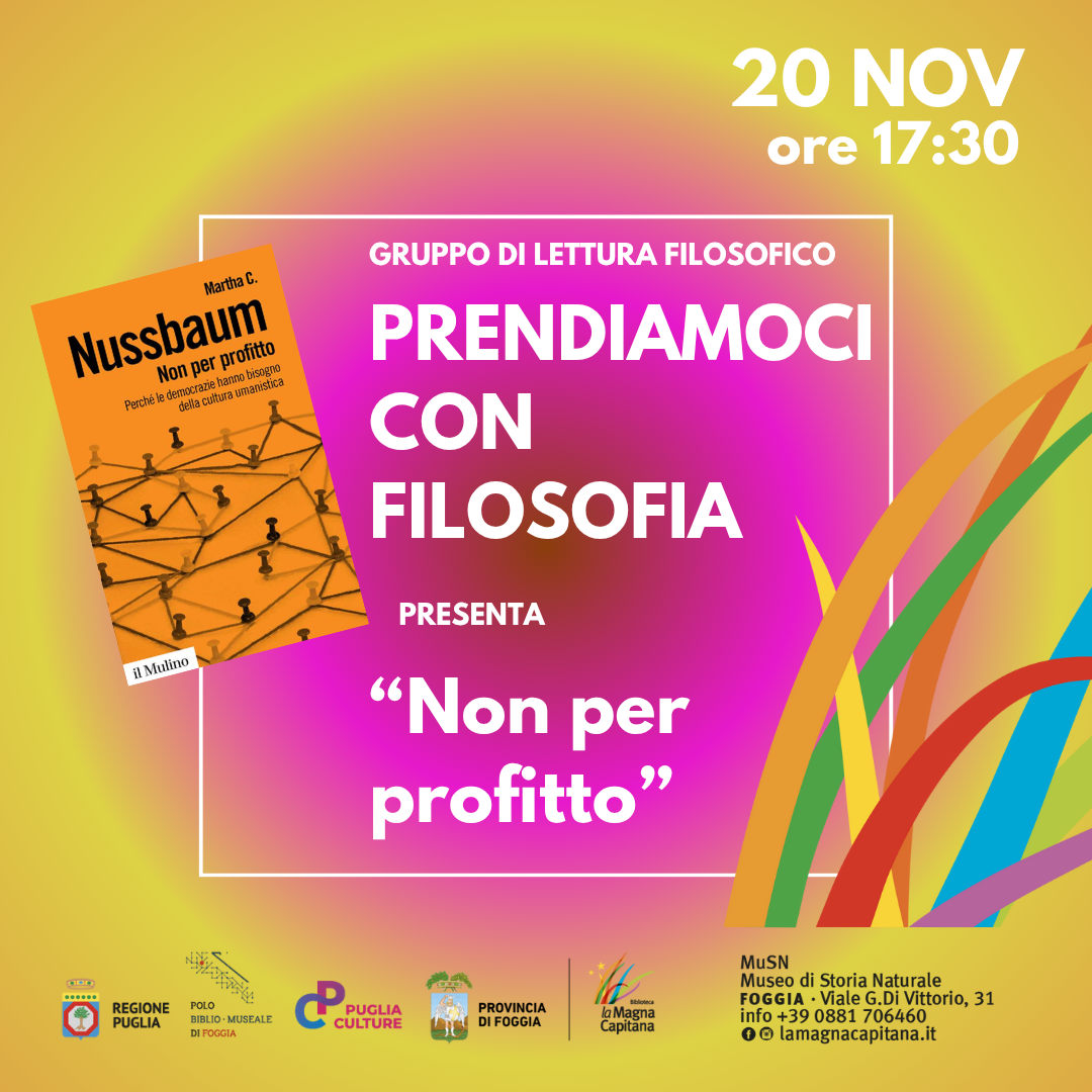 Prendiamoci con filosofia: il gruppo di lettura presenta &ldquo;Non per profitto&rdquo;